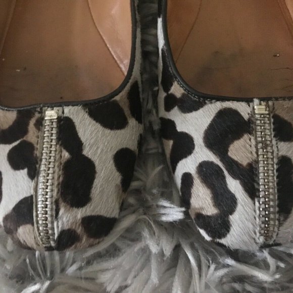 Michael KORS EMMA Haircalf Ballets Flats Shoe Grey Black  Sz 8 - Picture 2 of 6